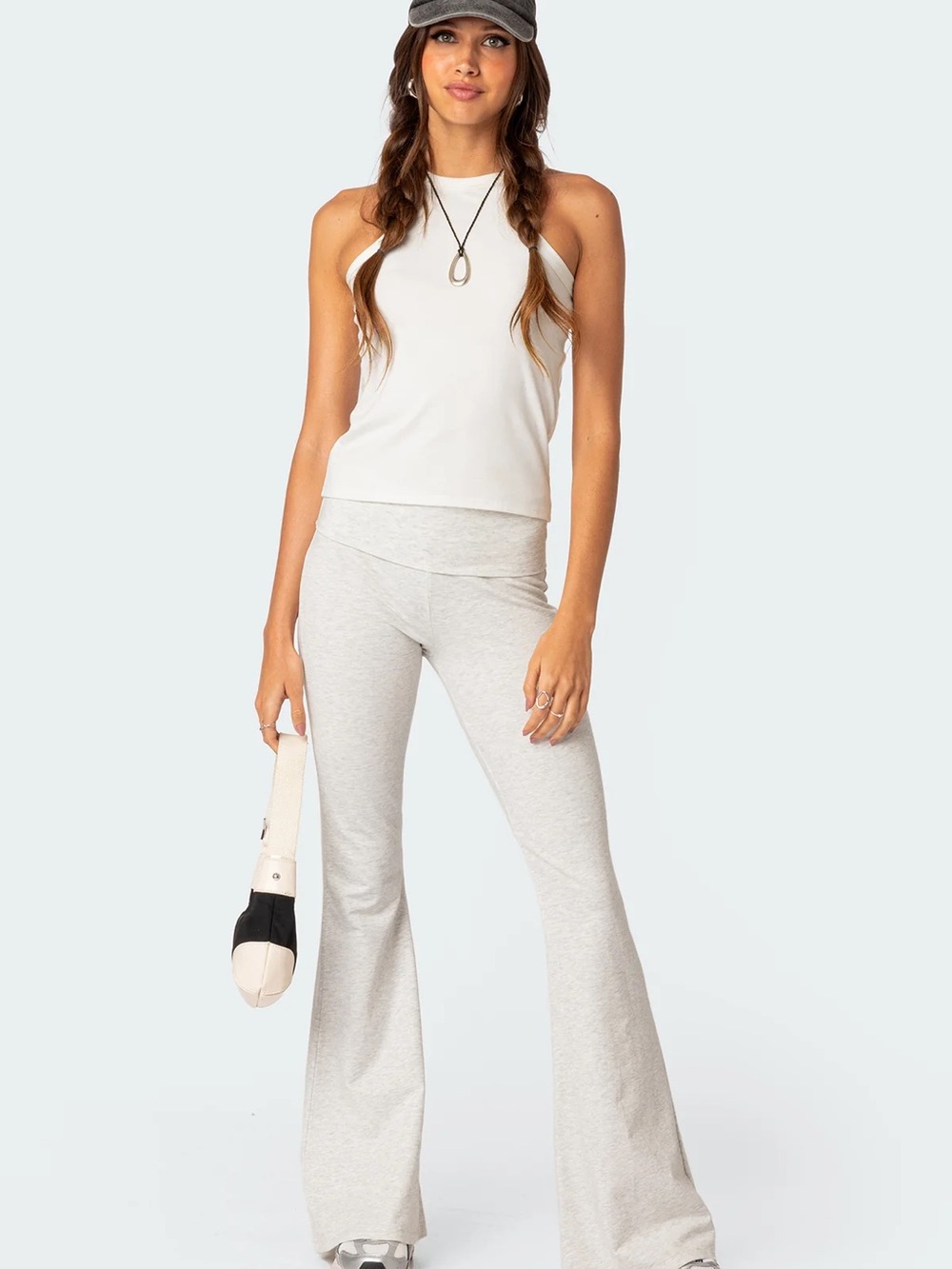 Edikted Naomi Foldover Flared Leggings